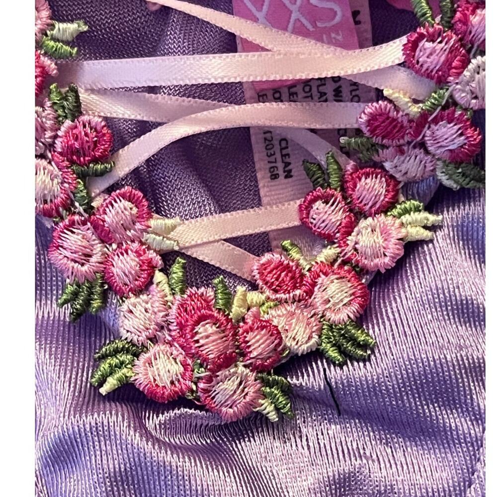 Dolls kill Sugar Thrillz Purple Pink Flowers  Lingerie Set Bra/Panty Size: XXS